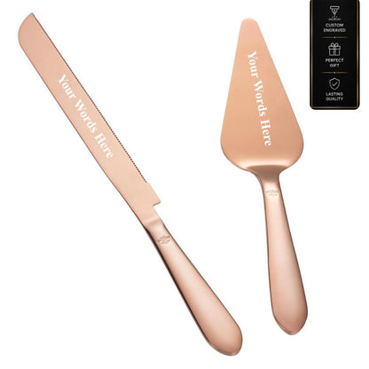 Cake Cutter + Knife Wedding Set Event Serving Utensils Personalized