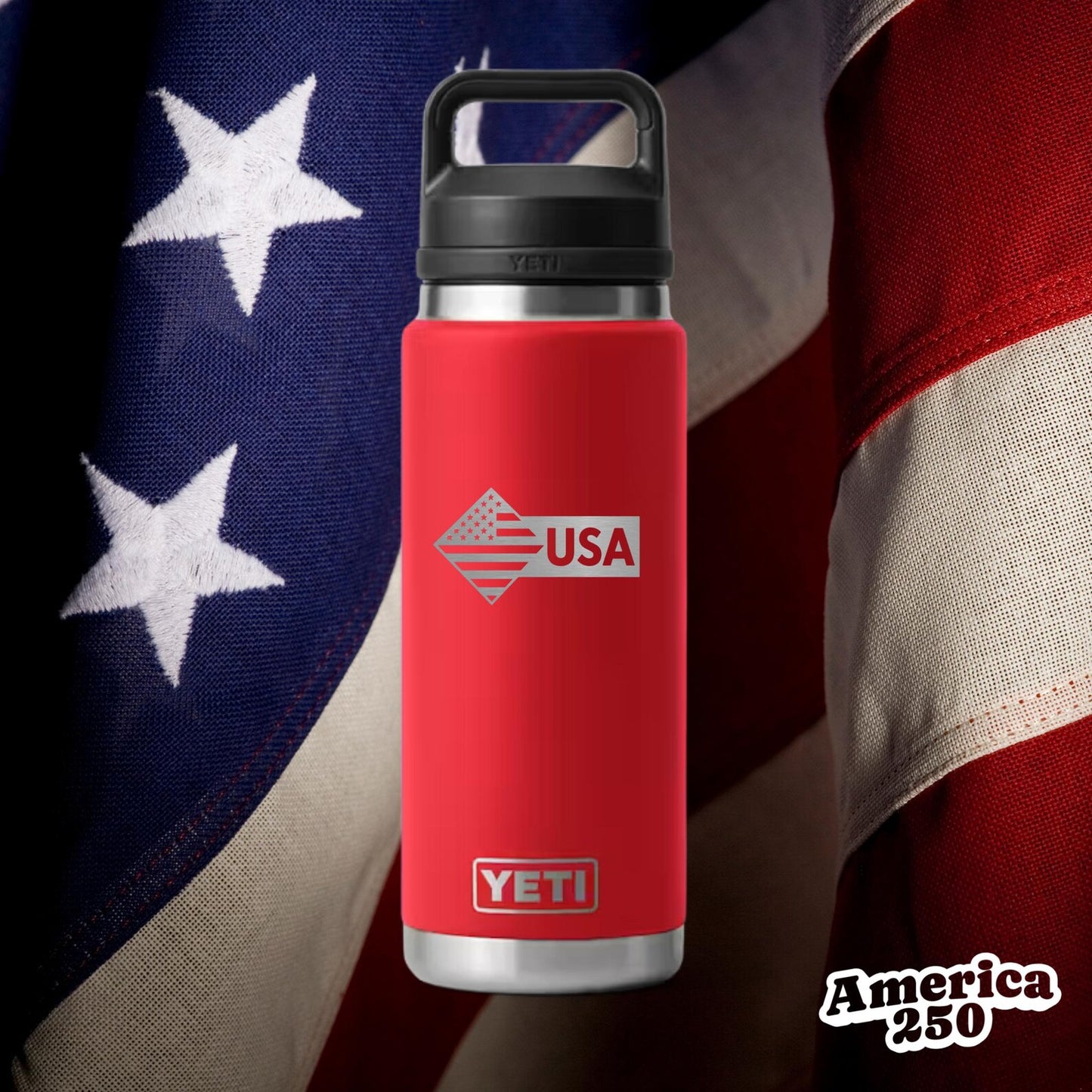 YETI Water Bottle (26oz) - USA Flag